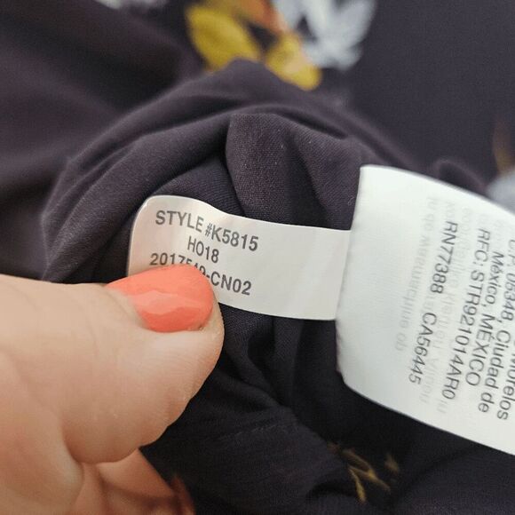 Madewell Wrap TopBlooking Oasis Flora Print Chiffon Long Sleeve Wrap Top K5815 W - Picture 4 of 5